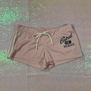 Derek Heart Y2K Baby Pink & White Mini Athletic Shorts ★彡